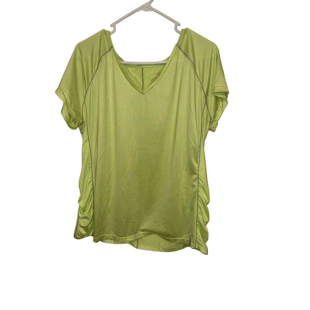 Tangerine Women Neon Yellow Green Breathable Activewear shirt Tee Top XXL